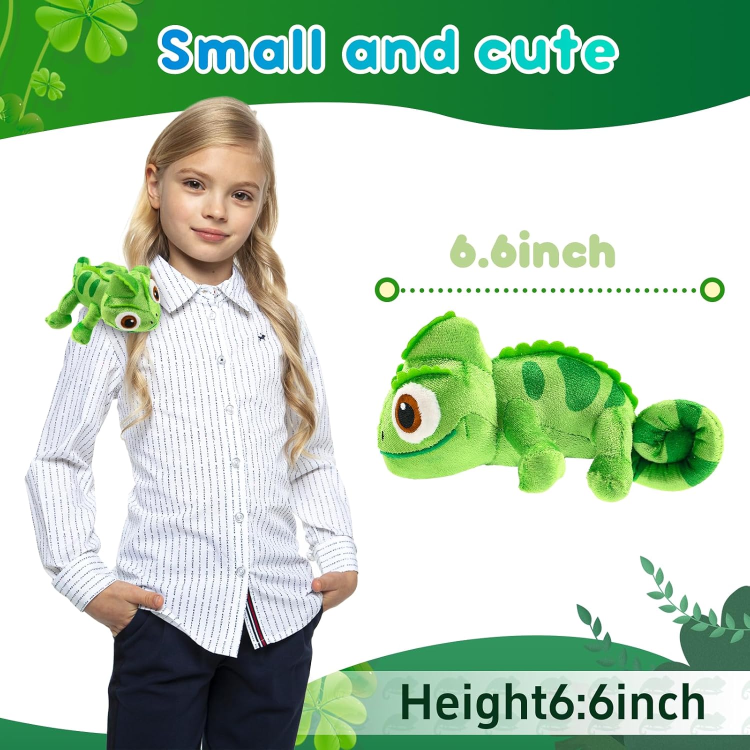 Chameleon Plush Dolls,Girls and Children Chameleon Shoulder Plush,Lizard Cosplay Props Merch Gifts for Women Adults Green 2 Chameleon Plush Dolls,Girls and Children Chameleon Shoulder Plush,Lizard Cosplay Props Merch Gifts for Women Adults Green - الصورة 2