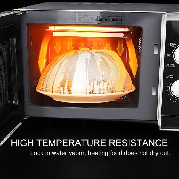 ⁦Paporich Microwave Splatter Cover for Food, Clear Splash Guard Cooker Lid, Large Plate Cover With Handle Steam Vents, BPA-Free, Food Guard Lid⁩ - الصورة ⁦4⁩