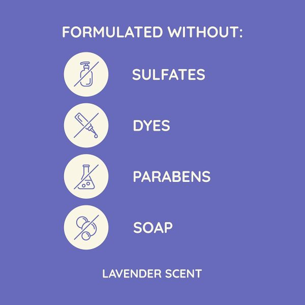 ⁦Aveeno Stress Relief Body Scrub, Exfoliating Body Wash for Softer, Smoother Skin, Formulated with Prebiotic Oat & Lavender Scent to Calm & Relax, Sulfate-Free & Soap-Free, 8 fl. Oz⁩ - الصورة ⁦5⁩