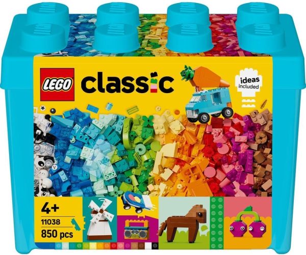⁦LEGO Classic Vibrant Creative Brick Box Set, Building Toys for 4 Plus Year Old Kids, Boys & Girls, with Horse, Skateboard, Butterfly, Guitar, Plane, Unicorn, House & Car, Toy Storage, Gift Idea 11038⁩ - الصورة ⁦2⁩