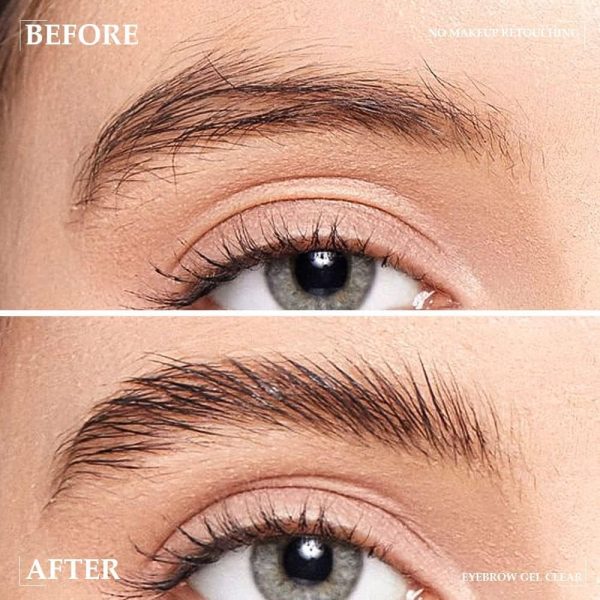 ⁦Excefore Tinted Thickening Brow Mascara,Brow Fast Sculpt,Waterproof, Transfer-proof, Brush to Fill in Eyebrows and Cover Gray Hairs, Cruelty Free, Light Medium Brown, 2 Pack(09 transparent brow glue)⁩ - الصورة ⁦3⁩