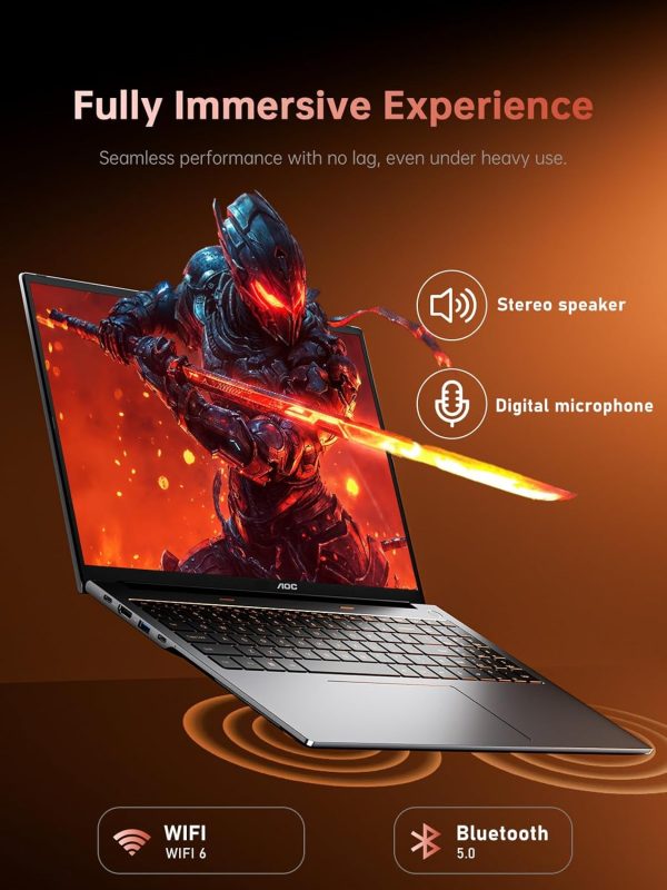 ⁦2025 AMD Laptop, 16.1 inch Laptop Computer with AMD Ryzen 7 7735HS Processor (8C/16T, up to 4.75GHz), 16GB DDR5 512GB NVMe SSD Laptop Computer, 16-inch FHD Display, WiFi 6, Backlit KB, Webcam,HDMI⁩ - الصورة ⁦9⁩