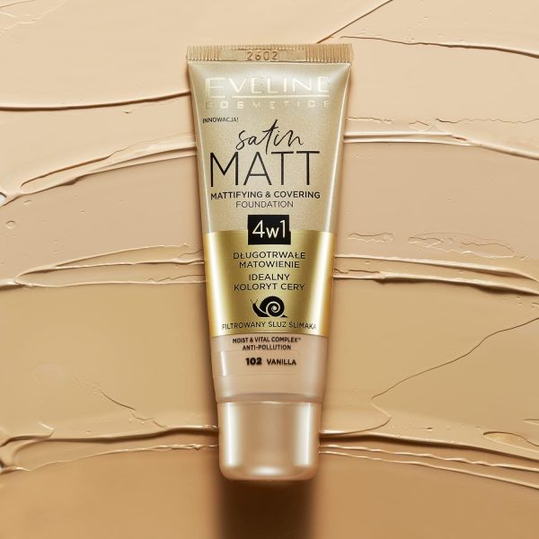 ⁦Eveline Cosmetics Matte Face Liquid Satin Matt No. 101 30 ml⁩ - الصورة ⁦2⁩