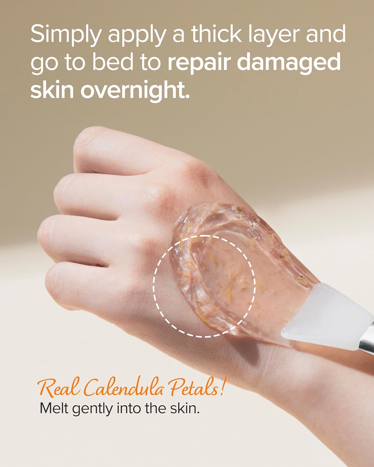 Mary&May Vegan Calendula Peptide Ageless Sleeping Mask 110g, Deep Hydration, Calendula petals, 25 types peptide, Hyaluronic, Gel type, Korean Facial Mask, marynmay 5 Mary&May Vegan Calendula Peptide Ageless Sleeping Mask 110g, Deep Hydration, Calendula petals, 25 types peptide, Hyaluronic, Gel type, Korean Facial Mask, marynmay - الصورة 5