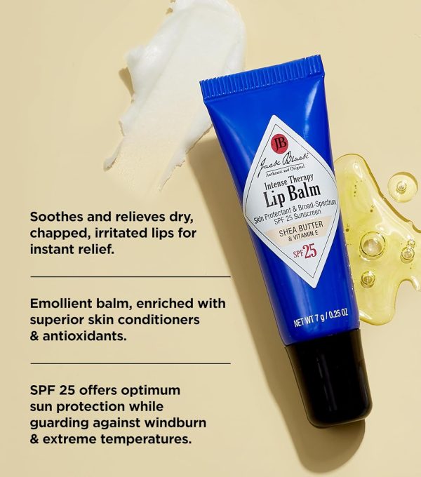 ⁦Jack Black Intense Therapy Lip Balm SPF 25 - Black Tea and Blackberry for Men 0.25 oz Lip Balm⁩ - الصورة ⁦3⁩