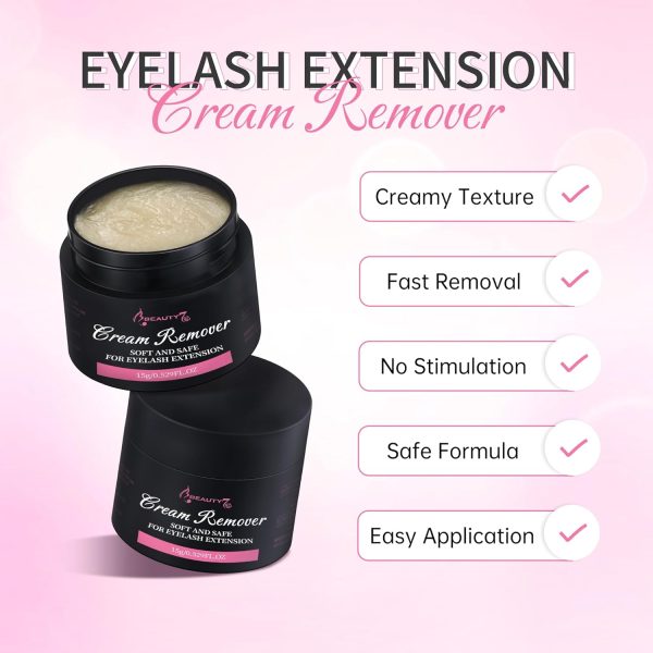 ⁦Beauty7 Lash Remover Cream 15g, Eyelash Extensions Remover Cream Safe Adhesive Bonder Eeylashes Glue Remover Fast Dissolution Low Irritation Eyelash Extension Supplies⁩ - الصورة ⁦4⁩
