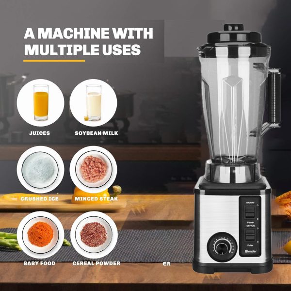 ⁦Linjie Blender, Multi-Function Blender,Food Processor With Chopper & Mill Attachment, For Kitchen - For Ice/Juice/Meat/Nuts⁩ - الصورة ⁦3⁩