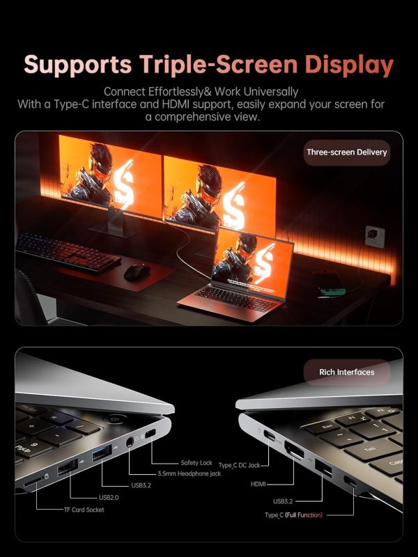 ⁦ACEMAGIC AMD Laptop Computer,16 Inch FHD Display Laptop with AMD Ryzen 7 6800H Processor up to 4.7GHz,16GB Ram DDR5 4800MHz 512GB SSD Notebook with Backlit Keyboard⁩ - الصورة ⁦5⁩