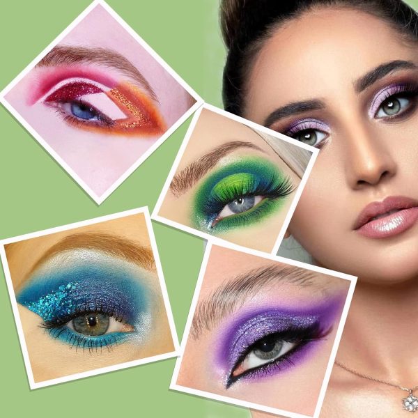 ⁦60 Color Board Eyeshadow Palette - Highly Pigmented 60 Shades Matte Shimmer Glitter Vegan Makeup Palette for Beginners - Waterproof, Blendable, Long-Lasting - Cruelty-Free⁩ - الصورة ⁦2⁩