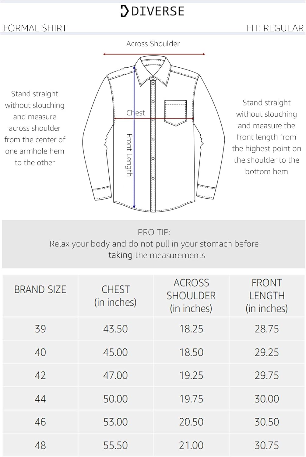 Diverse Men's Solid Regular Fit Formal Shirt 5 Diverse Men's Solid Regular Fit Formal Shirt - الصورة 5