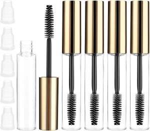 Tazweeq 10ml Empty Mascara Tube, 5pcs Clear Mascaras Tube with Wand, Mascara Tubes Empty for Castor Oil