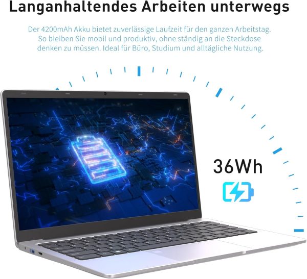 ⁦Auusda Laptop 14 Inch, Quad-Core J4125 (up to 2.8GHz) 8GB DDR4 512GB SSD, Cheap Laptop, USB 3.0, Mini HDMI, MicroSD Slot, Memory Expandable up to 3TB, Notebook for Students and Office⁩ - الصورة ⁦8⁩