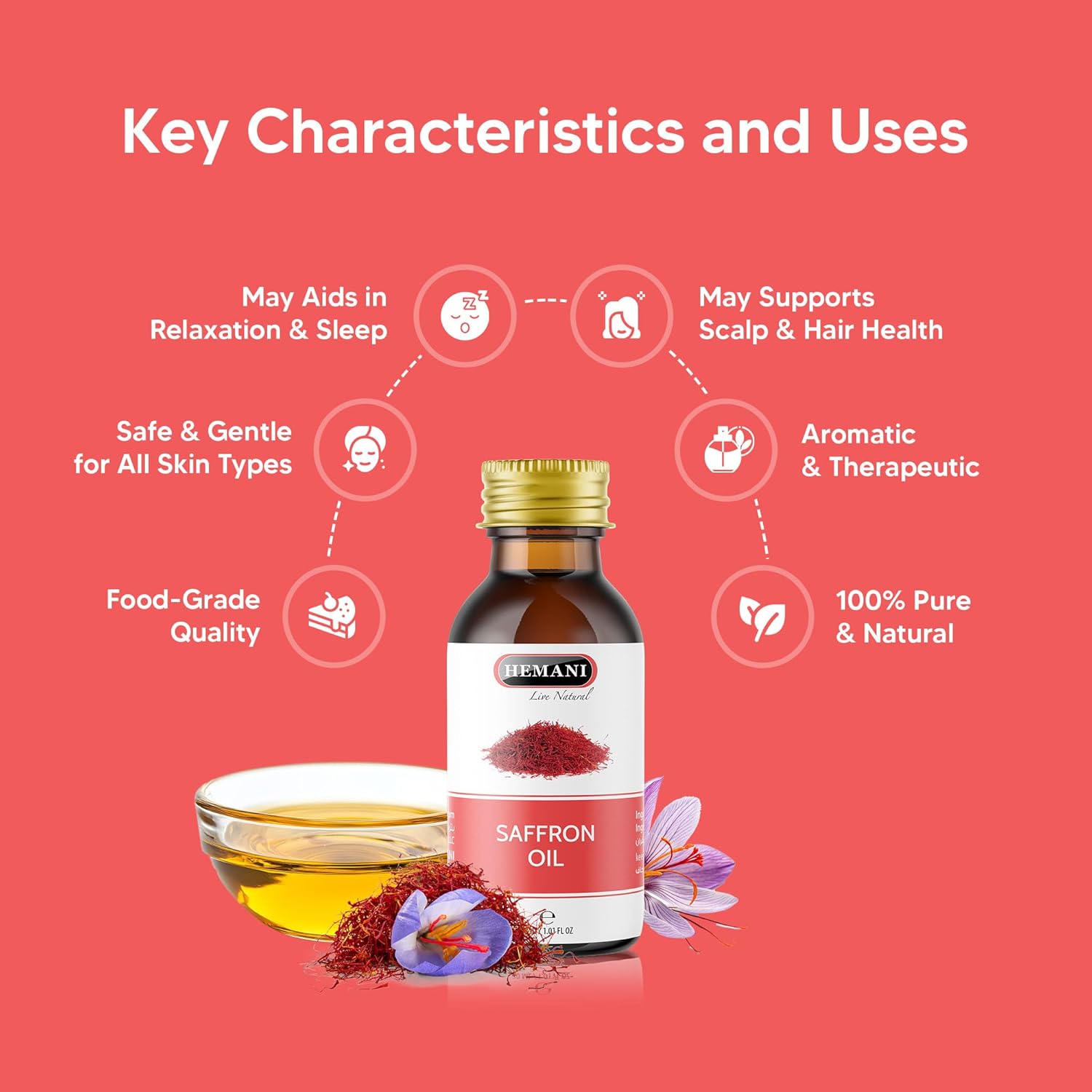 Hemani Saffron Oil 30ml by Hemani 3 Hemani Saffron Oil 30ml by Hemani - الصورة 3