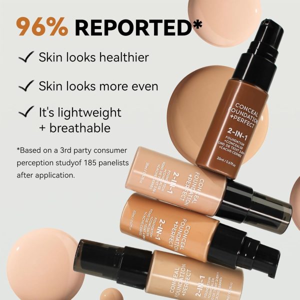 ⁦NALACAL 2 in 1 Concealer Full Coverage Foundation for Mature Skin, Oil Control Matte Liquid Makeup, Waterproof Base De Maquillaje, High Coverage - 02 Natural⁩ - الصورة ⁦4⁩