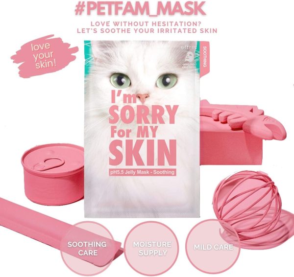 ⁦I'M SORRY FOR MY SKIN pH5.5 Jelly Face Mask Sheet Korean Skin Care, Soothing and Hydrating Face Masks Skincare Set, Spa Day Gifts for Women Self Care Items - Pack of 10⁩ - الصورة ⁦3⁩