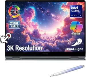 Samsung Galaxy Book4 Pro 360 2-in-1 Laptop, 16" 3K AMOLED Touchscreen, Intel Core Ultra 7 155H, 120Hz, 21H Battery, AI Power with Copilot, w/Pen (16GB RAM | 1TB PCIe SSD)