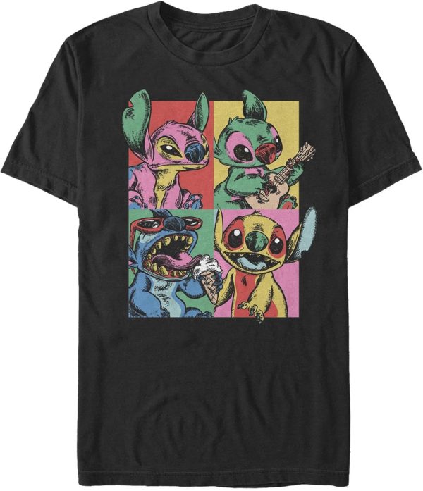 Disney mens Grunge Stitch T-Shirt