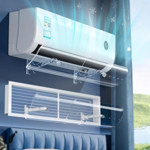Paporich Split AC Deflector Central, Central AC Air Flow Deflector Adjustable and Foldable Windproof Baffle, Cold Air Universal Wind Shield, Air Outlet Grille Baffle, Anti Direct Blowing