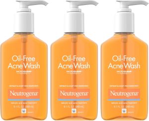 Neutrogena Oil-Free Acne Fighting Facial Cleanser with Salicylic Acid Acne Treatment Medicine, Daily Oil-Free Acne Face Wash for Acne-Prone Skin, 9.1 fl. oz, 3 pk