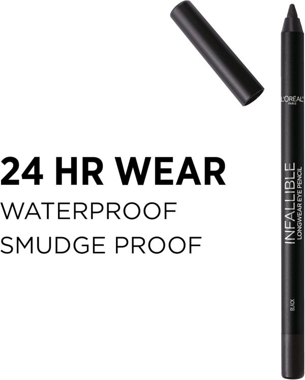 ⁦L’Oréal Paris Makeup Infallible Pro-Last Pencil Eyeliner, Waterproof and Smudge-Resistant, Glides on Easily to Create any Look, Brown, 0.042 oz.⁩ - الصورة ⁦3⁩