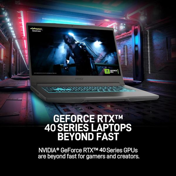 ⁦MSI 15.6" 144Hz FHD Thin Bezel IPS Gaming Laptop, AMD Ryzen 5 7535HS, NVIDIA GeForce RTX 4060, 16GB DDR5, 1TB NVMe SSD, Backlit Keyboard, WiFi 6E, Windows 11, Cosmos Gray, EAT Laptop Foldable Stand⁩ - الصورة ⁦5⁩