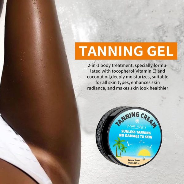 ⁦NALACAL Self-Tanning Cream for Face and Body, Self Tanning Without The Sun, Streak-Free, Fake Tan & Quick Tan for Natural-Looking for Men & Women,Coconut⁩ - الصورة ⁦4⁩