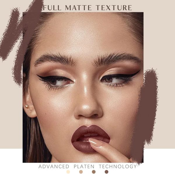 ⁦KASTWAVE 4 in 1 Color Matte Eyeshadow Palette, Matte Naked Eye Shadow with Eyeshadow Brush, Can Be Used for Contouring and Highlighting, High Pigmented, Naturing-Looking, Ultra-Blendable,Long Lasting⁩ - الصورة ⁦3⁩