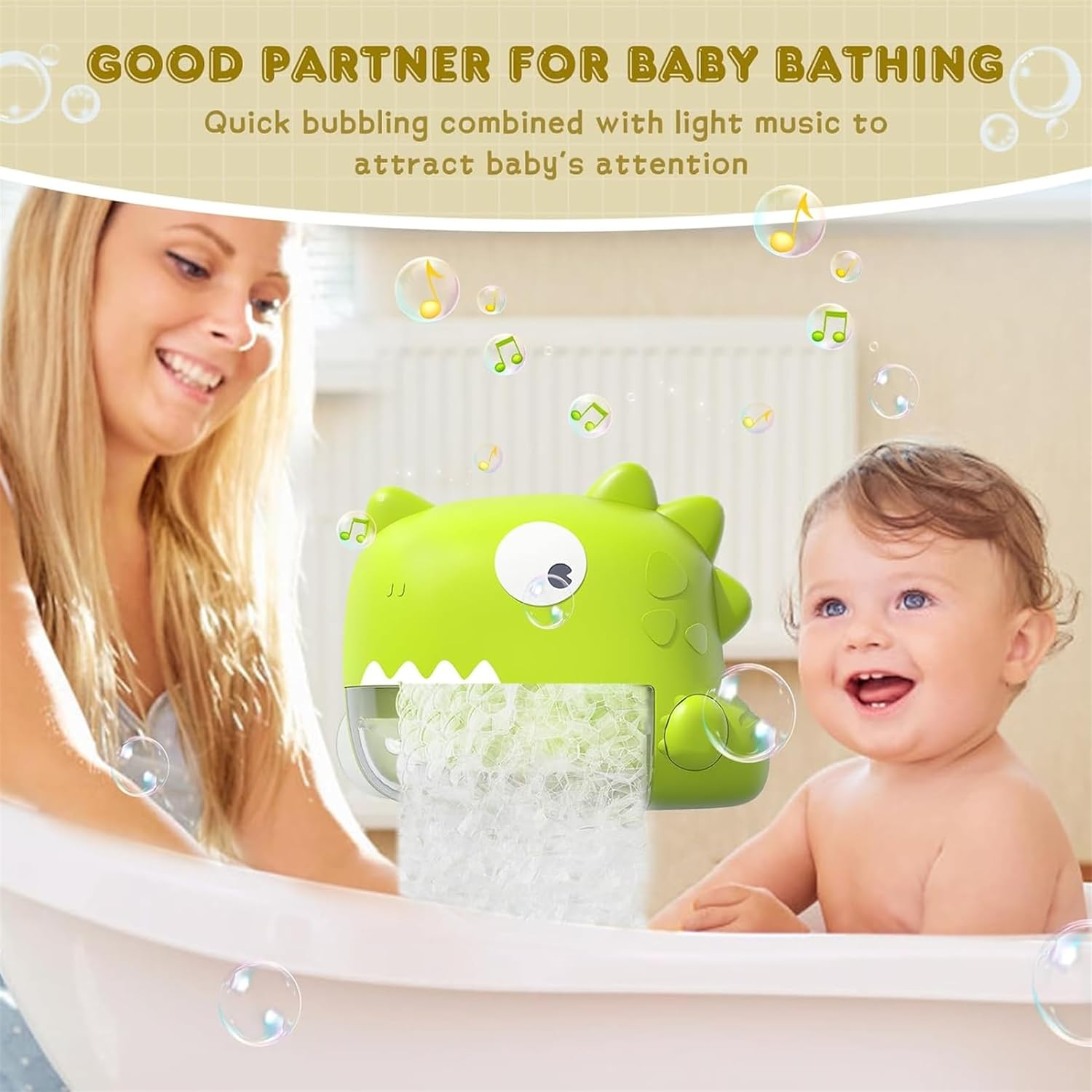 Andanna Baby Bath Toys for Kids Age 1-3, Dinosaur Automatic Bath Bubble Machine,Bathtub Bubble Maker with Music,Bathtime Shower Bathtub Toys for Toddlers,Birthday Gift for Boys Girls Age 1-5,Kids Pool 4 Andanna Baby Bath Toys for Kids Age 1-3, Dinosaur Automatic Bath Bubble Machine,Bathtub Bubble Maker with Music,Bathtime Shower Bathtub Toys for Toddlers,Birthday Gift for Boys Girls Age 1-5,Kids Pool - الصورة 4