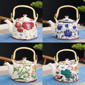 900ml pot large ceramic Capacity porcelain teapot with filter water chinese kung fu kettle teaware drinkware kettle green tea (Color : 4)
