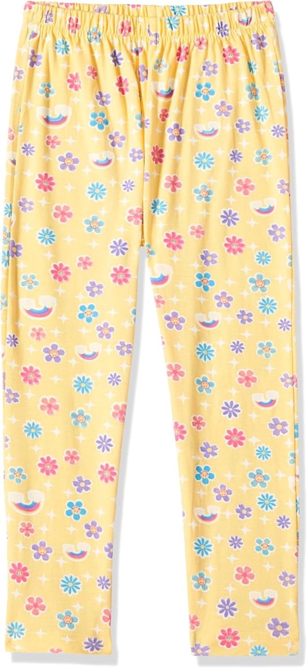 ⁦T2F Girls Cotton Printed Oversized Fit Crop Top and Pant Pajama Set⁩ - الصورة ⁦3⁩