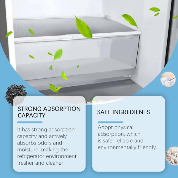 ⁦NALACAL Refrigerator Deodorant Box, Fridge Deodorizer Absorbent, Household Adsorption Purification Space Eliminates Odors, Fridge Odor Eliminator for Freezers, Coolers, and Lunch Boxes⁩ - الصورة ⁦7⁩