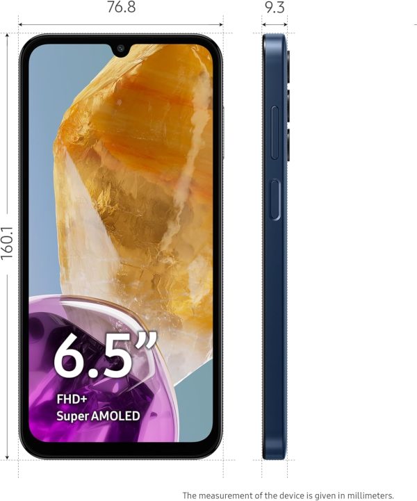 ⁦Samsung Galaxy M15 5G Prime Edition (Blue Topaz,4GB RAM,128GB Storage) | Super AMOLED Display| 50MP Triple Cam| 6000mAh Battery| MediaTek Dimensity 6100+ | 4 Gen. OS Upgrade & 5 Year Security Update⁩ - الصورة ⁦8⁩