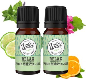 mEssentials Wild "Relax" 100% Pure Oil Synergy Blend 2 Pack - 10ml, Therapeutic Grade - stress ease, angst, mood, sleep, calming, mindfulness, meditation, Made in The USA