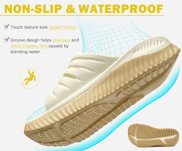 ⁦KuaiLu Womens Recovery Sandals Comfortable Plantar Fasciitis Arch Support Ladies Orthopedic Running Sport Slides Open Toe Slip On Thick Athletic Cushion Slippers Summer Beach Sandles Green 7⁩ - الصورة ⁦8⁩