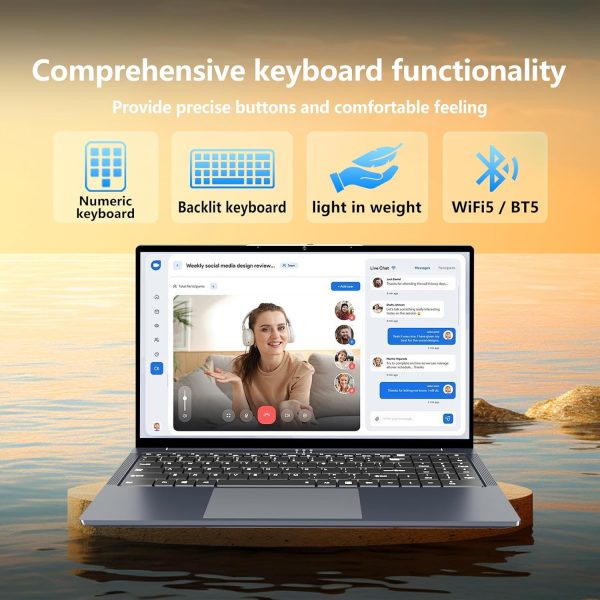 ⁦Gaming Laptop i5, 16 inch Laptops, Laptop Computer Up to 3.60GHZ,Traditional Laptops Computers for 16GB RAM 512GB SSD, Business Lap top Full HD 1920X1200 Display 180 Angle Opening WIFI 5 Lap top⁩ - الصورة ⁦4⁩