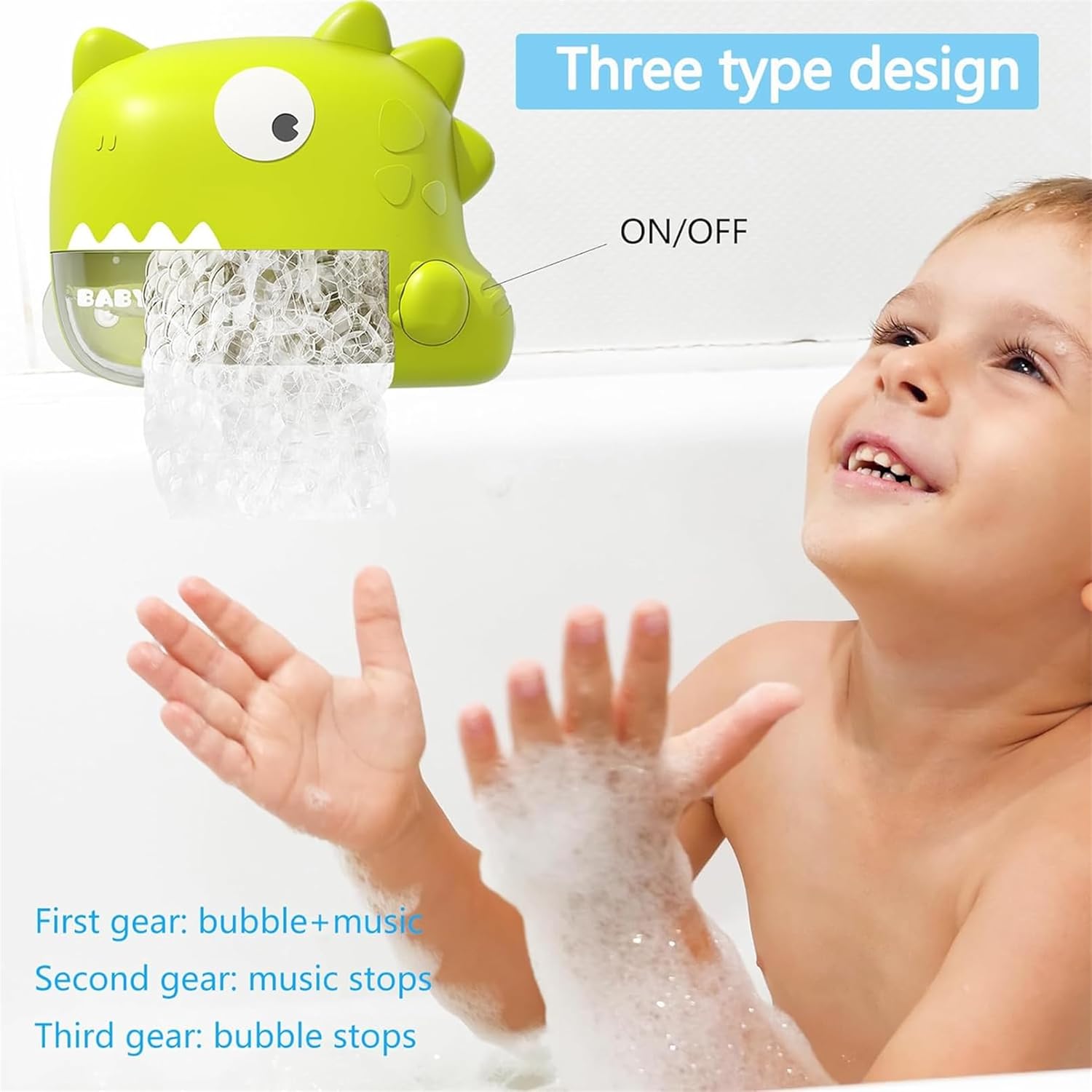 Andanna Baby Bath Toys for Kids Age 1-3, Dinosaur Automatic Bath Bubble Machine,Bathtub Bubble Maker with Music,Bathtime Shower Bathtub Toys for Toddlers,Birthday Gift for Boys Girls Age 1-5,Kids Pool 2 Andanna Baby Bath Toys for Kids Age 1-3, Dinosaur Automatic Bath Bubble Machine,Bathtub Bubble Maker with Music,Bathtime Shower Bathtub Toys for Toddlers,Birthday Gift for Boys Girls Age 1-5,Kids Pool - الصورة 2