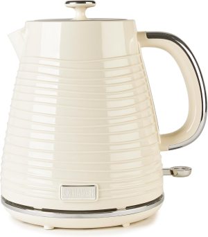 Haden Devon Cream Electric Kettle - 1.7L Capacity, BPA-Free, Auto-Shutoff & Boil-Dry Protection - 3000W Fast Boil, Ergonomic Design