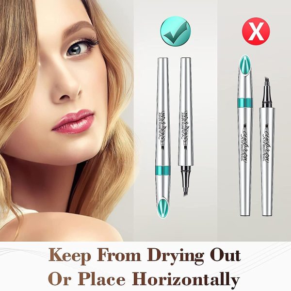 ⁦Azonee Eyebrow Pencil, Eyebrow Microblading Pen, Eye Makeup Eyebrow Pen Micro 4 Point Brow Pen Lift & Snatch Eyebrow Microblading Pen Long-Lasting Waterproof Natural Eyebrow Hair (Dark Brown)⁩ - الصورة ⁦7⁩