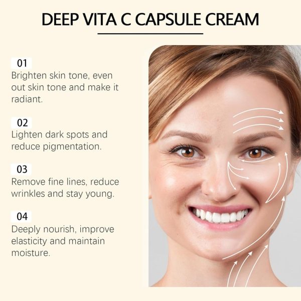 ⁦TERRIFI Deep Vitamin C Golden Capsule Face Moisturizer, Liposome Capsules for Wrinkle Reduction and Skin Radiance, Transparent Gel for Hydration and Glow⁩ - الصورة ⁦4⁩