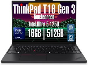 Lenovo ThinkPad T16 Gen 3 Business Laptop (16" FHD+, Intel 12-Core Ultra 5 125U (>i7-1355U), 16GB DDR5, 512GB SSD), 2X Thunderbolt 4, Fingerprint, Backlit, 5MP Webcam, Ethernet, Win 11 Pro, MAJ Deskp