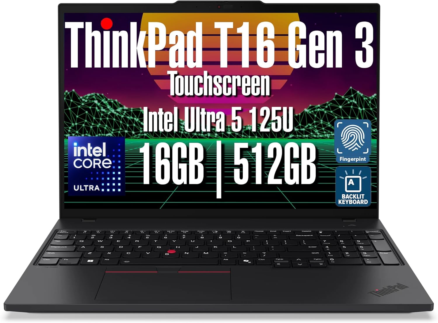 Lenovo ThinkPad T16 Gen 3 Business Laptop (16" FHD+, Intel 12-Core Ultra 5 125U (>i7-1355U), 16GB DDR5, 512GB SSD), 2X Thunderbolt 4, Fingerprint, Backlit, 5MP Webcam, Ethernet, Win 11 Pro, MAJ Deskp 1 Lenovo ThinkPad T16 Gen 3 Business Laptop (16" FHD+, Intel 12-Core Ultra 5 125U (>i7-1355U), 16GB DDR5, 512GB SSD), 2X Thunderbolt 4, Fingerprint, Backlit, 5MP Webcam, Ethernet, Win 11 Pro, MAJ Deskp