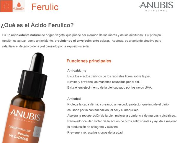 ⁦Anubis Barcelona Skin Ferulic Vit C+Dmae Serum, 20 ml⁩ - الصورة ⁦2⁩