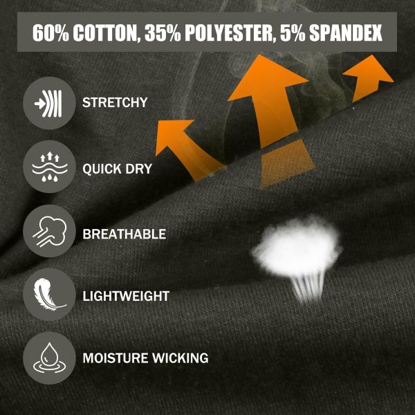 ⁦Donason Men's Henley Shirts Long Sleeve Casual Fashion T-Shirt Mens Slim Fit Cotton Tee Shirts Basic Tops with Pocket⁩ - الصورة ⁦5⁩