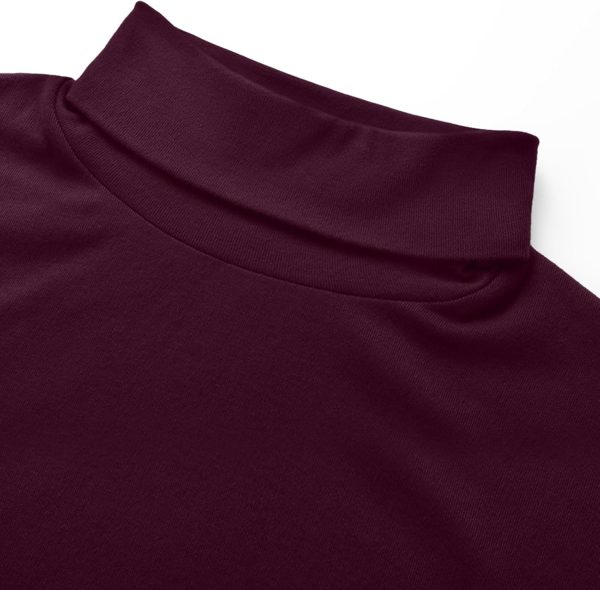 ⁦Ficerd 3 Pack Men's Big and Tall Turtleneck Shirts Cotton Long Sleeve Turtle Neck Tops Plus Size Loose Fit Basic Tee⁩ - الصورة ⁦7⁩
