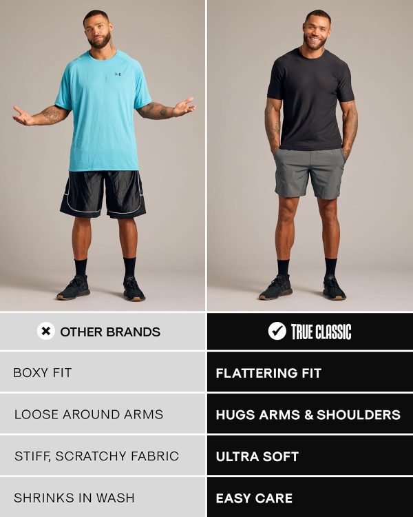 ⁦True Classic Tees Premium Fitted Men's T-Shirts - 4 Pack Crew Neck⁩ - الصورة ⁦4⁩