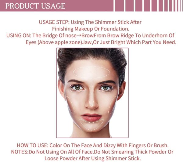 ⁦Moisturizing Highlighter Stick for Face, Creamy Luminizer for Cheeks & Lips, Natural Glow Makeup Stick with Hydrating Formula, Suitable for Mature Skin, Portable Twist-Up Design⁩ - الصورة ⁦6⁩