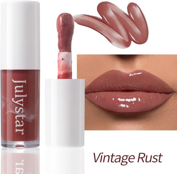 ⁦TERRIFI Hydrating & Plumping Lip Gloss with Big Brush Head, Tinted Butter Lip Gloss, Long-Lasting Shimmery Lip Oil for Fuller Lips, Highly Pigmented Moisturizing Lip Glaze (3 Colors, 3 Pcs)⁩ - الصورة ⁦4⁩