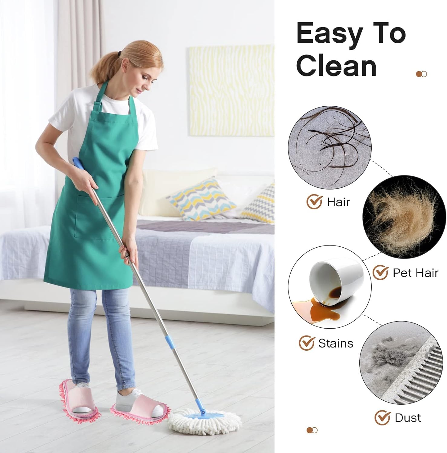 Cleaning Floor Slippers, SYOSI, 2 Pairs for Floor Cleaning Microfiber Mop Shoes Men and Women Washable Unisex Dusting Slippers (Grey and Pink, M) 4 Cleaning Floor Slippers, SYOSI, 2 Pairs for Floor Cleaning Microfiber Mop Shoes Men and Women Washable Unisex Dusting Slippers (Grey and Pink, M) - الصورة 4