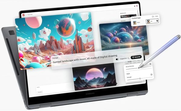 ⁦Samsung Galaxy Book4 Pro 360 2-in-1 Laptop, 16" 3K AMOLED Touchscreen, Intel Core Ultra 7 155H, 120Hz, 21H Battery, AI Power with Copilot, w/Pen (16GB RAM | 1TB PCIe SSD)⁩ - الصورة ⁦5⁩