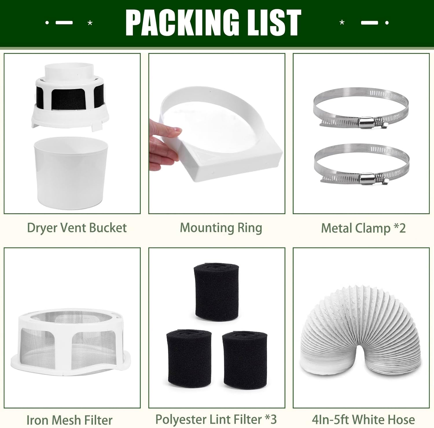 Upgraded Version - VIWINVELA 3 IN 1 Indoor Dryer Vent Kit with White Dryer Vent Hose - Dryer Lint Catcher Water Filter Bucket - Dryer Lint Trap for Electric Dryer 3 Upgraded Version - VIWINVELA 3 IN 1 Indoor Dryer Vent Kit with White Dryer Vent Hose - Dryer Lint Catcher Water Filter Bucket - Dryer Lint Trap for Electric Dryer - الصورة 3